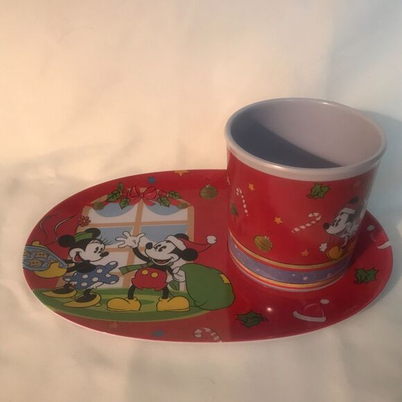 JCPENNEY/DISNEY-Mickey Mouse & Minnie Mouse Christmas Holiday Plate/Mug Set RARE - Picture 4 of 8